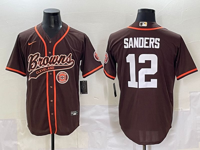 Men 2025 Cleveland Browns #12 Sanders Brown Joint Name Nike Limited NFL Jersey style 6